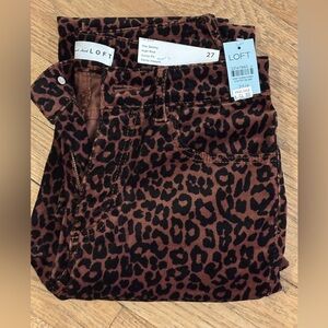 LOFT Leopard Print Skinny Pants | High Rise Curvy Fit | Size 27P